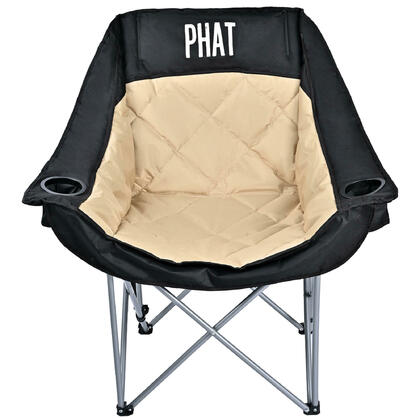 Chaise de camping simple rembourrée, chaise pliante portable pour extérieur avec porte-gobelet