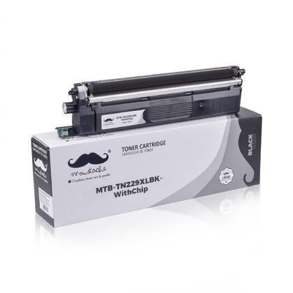 Brother TN229XLBK cartouche de toner compatible noire haute capacité - avec puce - Moustache®