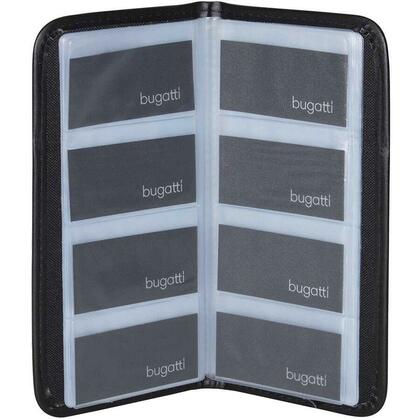 Bugatti® Album porte-cartes de visite en similicuir, capacité 128 cartes, noir