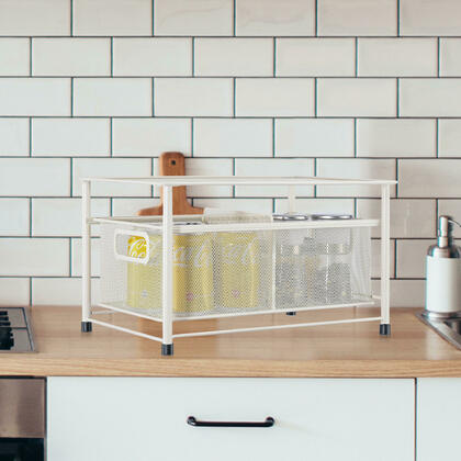 Organisateur de tiroir à panier métallique coulissant pour sous-évier, cuisine  - STORA™