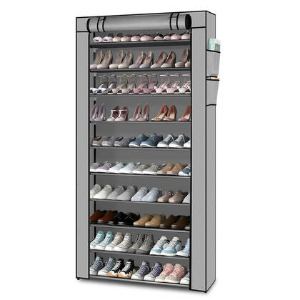 Étagère à chaussures à 10 niveaux avec housses, peut contenir jusqu'à 50 paires de chaussures