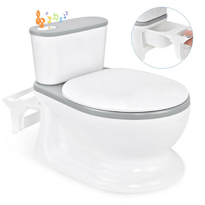 Toilettes d'entraînement bébé pot réaliste avec effets sonores, siège rembourré - Livingbasics®