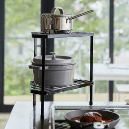 e4b5f STORA STO KS SR011 Racks Shelves bars 2 Tier Kitchen Metal Corner Rack Triangle Standing Storage Rack STORA 