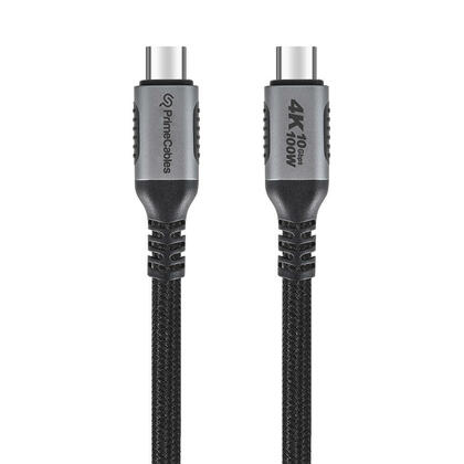 Câble de données USB-C vers USB-C 1m tressé, 10Gbps, 100W Charge, Fonction complète - PrimeCables®
