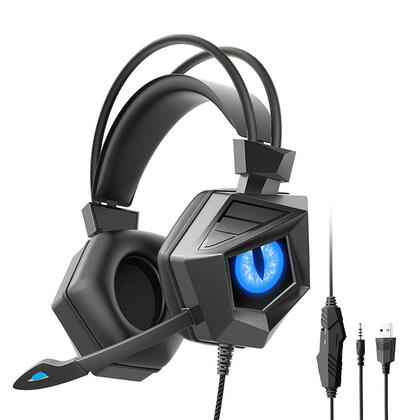 Casque de jeu avec éclairage LED, microphone à réduction de bruit et son stéréo à basses profondes