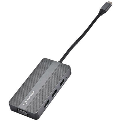 Adaptateur USB-C 8-en-1 avec HDMI 4K@60Hz, PD, 2 ports USB 2.0, USB 3.0, VGA, SD/TF - PrimeCables®