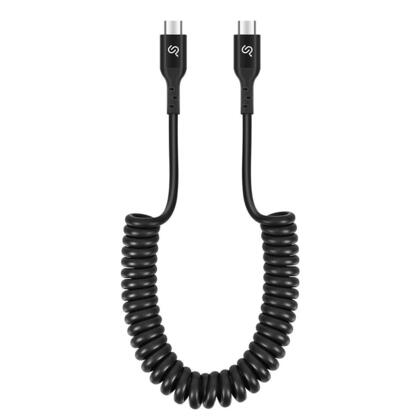 Câble USB 2.0 Type-C à Type-C avec câble ressort rétractable, longueur 6 pieds - PrimeCables®