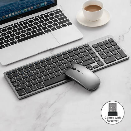 Combo clavier 102 touches sans fil + souris à DPI réglable — Bluetooth & 2,4 GHz - PrimeCables®