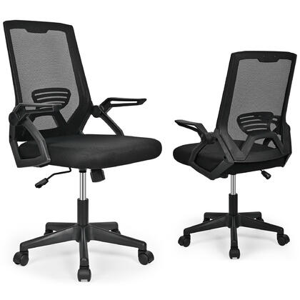 Fauteuil de bureau ergonomique à dossier mesh et appuie-bras rabattables avec soutien lombaire