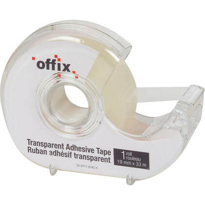 Offix® Ruban adhésif polyvalent transparent, 19 mm x 33 m / 0,75" x 36,1 yd, 1 / paquet
