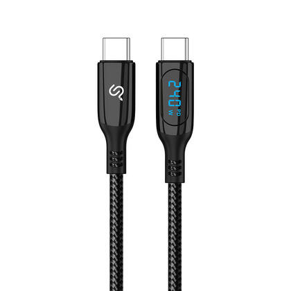 240W USB-C to USB-C Fast Charging Cable with LED Display, 6.6FT – PrimeCables®