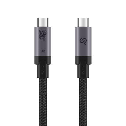 Câble USB4 v2.0 / Thunderbolt 5 2 m, Charge 240 W, Transfert 80 Gbit/s, Vidéo 16K – PrimeCables®