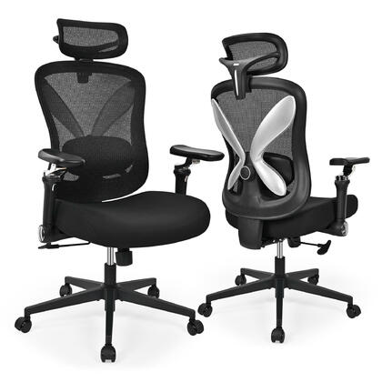 Chaise bureau ergonomique, maille, appui-tête réglable, soutien lombaire, accoudoirs 6D - Moustache®