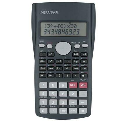 Merangue® Calculatrice scientifique à 10 chiffres avec 31 fonctions et manuel bilingue, gris