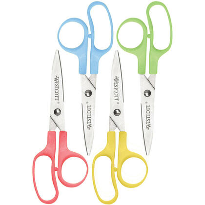 Westcott® Kleencut Ciseaux 5" à grands anneaux, ambidextres, couleurs assorties, 1 / unité